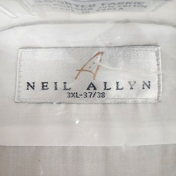Neil Allyn White Tuxedo Shirt Slim Fit Wing Collar 1/4" Pleats Wedding Size 3XL - Picture 5 of 13